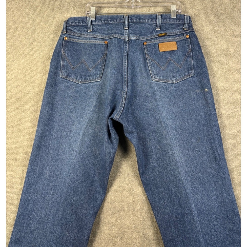 Wrangler 13MWZ Cowboy Cut Jeans High Rise Straight Leg 38x34 Blue Denim Mens - Picture 4 of 11